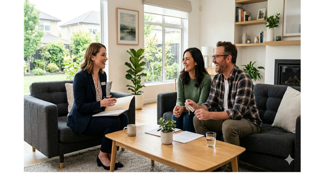 Agente inmobiliario asesorando personalmente a un propietario