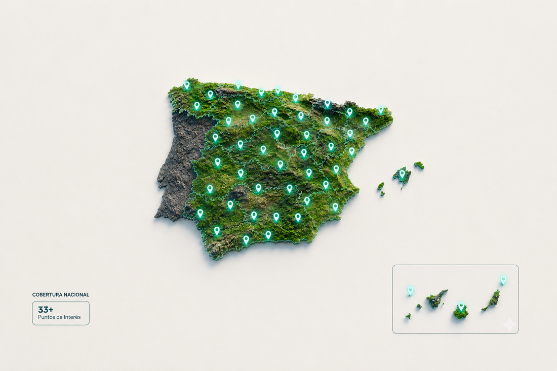 Red de agentes inmobiliarios conectados en toda España